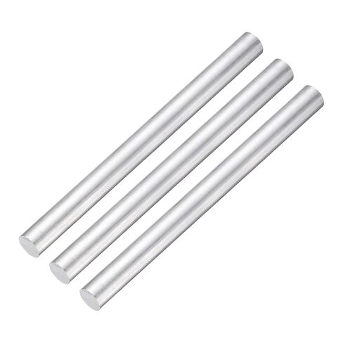 uxcell 3 Pcs 6061 T651 Aluminum Rod, 12mm/ 0.47" Diameter 153 mm/6" Length Solid Round Aluminum Bars, Extruded Lathe Bar Stock for Industrial DIY Craft, Silver Tone in Kuwait