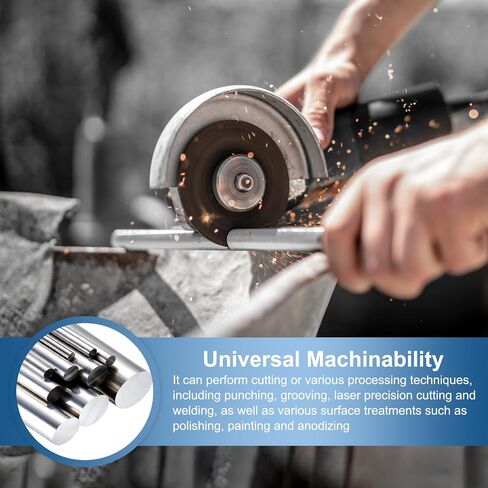 uxcell 3 Pcs 6061 T651 Aluminum Rod, 12mm/ 0.47" Diameter 153 mm/6" Length Solid Round Aluminum Bars, Extruded Lathe Bar Stock for Industrial DIY Craft, Silver Tone in Kuwait
