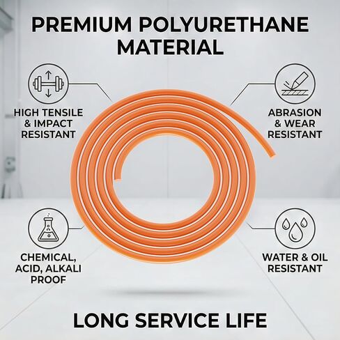 High-Performance Urethane Round BeltingLength,Rough Surface PU Transmission Belt(Orange) in Kuwait