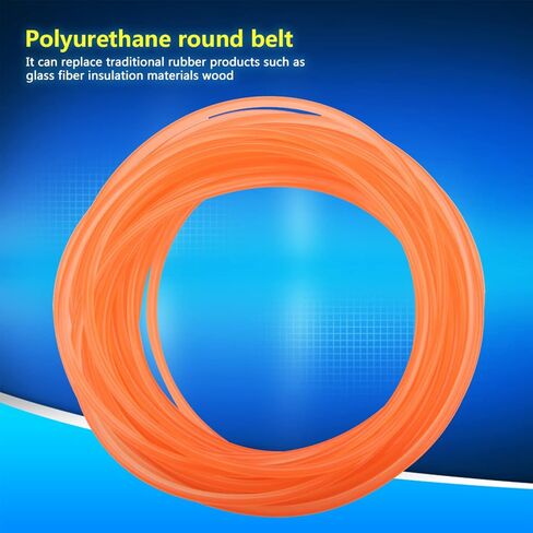 High Performance Round Belting, PU Belt Polyurethane Round Belt for Drive Orange (5mmx10m) in Kuwait