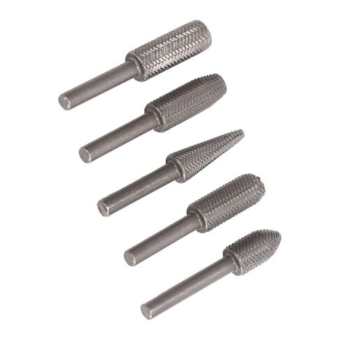 Die Grinder Bits Tungsten Steel Alloy 5Pcs 6mm Shank Rotary Rasp Files Set - High Wear Resistance, Fast Grinding Speed, Ideal for Woodworking and Deburring in Kuwait