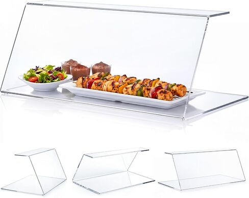 Briwooody Sneeze Guard for Counter Acrylic with Anti-slip Pads for Catering, Buffets, Restaurants, 23.62 x 12.2 x 9.45 Inches in Kuwait