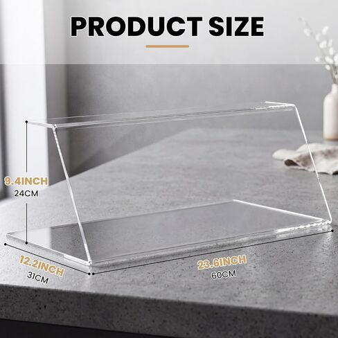 Briwooody Sneeze Guard for Counter Acrylic with Anti-slip Pads for Catering, Buffets, Restaurants, 23.62 x 12.2 x 9.45 Inches in Kuwait