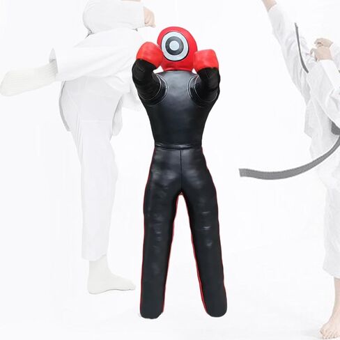 Unfilled Wrestling Dummy Punching Bag Professional Boxing Dummy Grappling Training Aid for Practice Workout Throwing Indoor PU Leather- 170cm Height in Kuwait