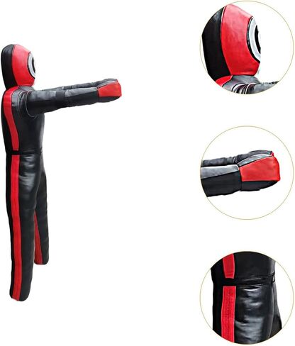 Unfilled Wrestling Dummy Punching Bag Professional Boxing Dummy Grappling Training Aid for Practice Workout Throwing Indoor PU Leather- 170cm Height in Kuwait