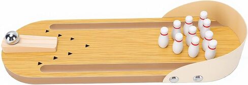 Cosiki Tabletop Mini Bowling Game Set, Wooden Desktop Bowling Alley Office Desk Toy for Stress Relief with Compact Design, Fun Adults Teens Kids in Kuwait