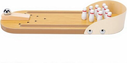 Cosiki Tabletop Mini Bowling Game Set, Wooden Desktop Bowling Alley Office Desk Toy for Stress Relief with Compact Design, Fun Adults Teens Kids in Kuwait