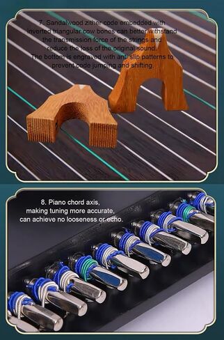 Guzheng with Accessories, 21 Strings Portable Zither, 60x35 CM in Saudi Arabia