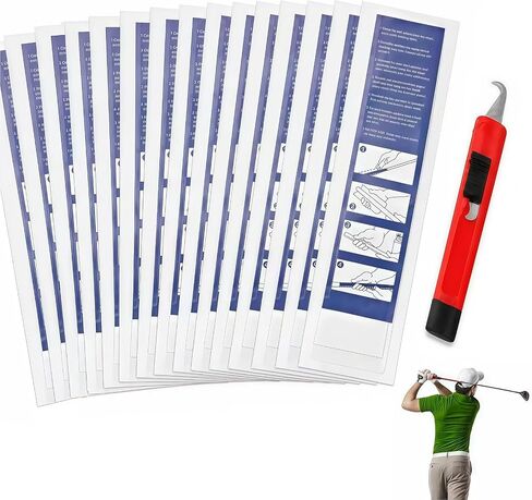Golf Regripping Kit, 15 PCS 2" x 10" Double Sided Adhesive Strips with Hook Blade, Tape for Clubs, Fits All Standard Clubs in Kuwait