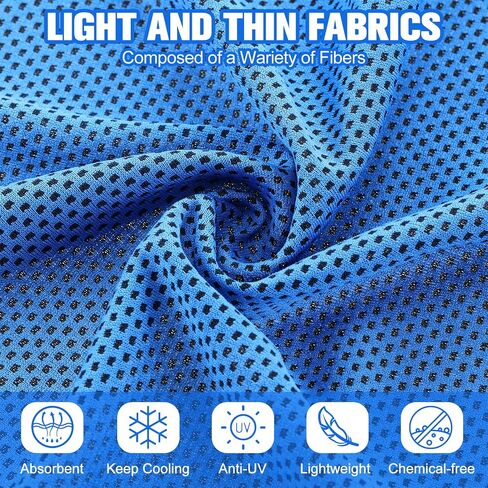 Shellwei 100 Pcs Cooling Towels Bulk 40 x 12 Inch Ice Towel Microfiber Sports Cooling Towels for Neck Face, Breathable Chilly Towel for Yoga Sport(Royal Blue, Light Gray) in Kuwait