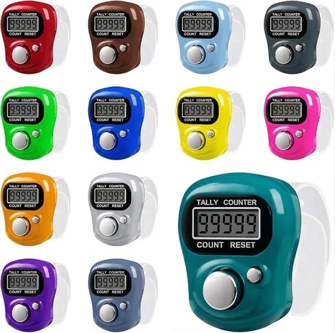 GrabMe Electronic Finger Counter, 12 Pack, 5 Digit LCD Display | Hand Tally Clicker, Digital Handheld, For Golf, Goods Counting, Lap, Knitting in Kuwait
