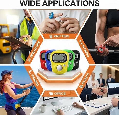 GrabMe Electronic Finger Counter, 12 Pack, 5 Digit LCD Display | Hand Tally Clicker, Digital Handheld, For Golf, Goods Counting, Lap, Knitting in Kuwait