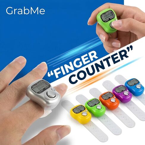 GrabMe Electronic Finger Counter, 12 Pack, 5 Digit LCD Display | Hand Tally Clicker, Digital Handheld, For Golf, Goods Counting, Lap, Knitting in Kuwait