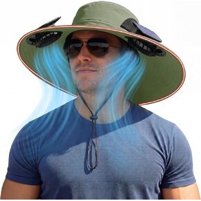 Solar Fan Hat with Steel Brim for Men Women UPF 50+ Garden Outdoor Fishing Beach Essential in Kuwait