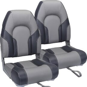ERGOSEAT Boat Seats High Back Folding Bass Boat Seat Space Saving Fold-Down Fishing Boat Chair 2 Pack (Charcoal/Darkgray1) in Saudi Arabia