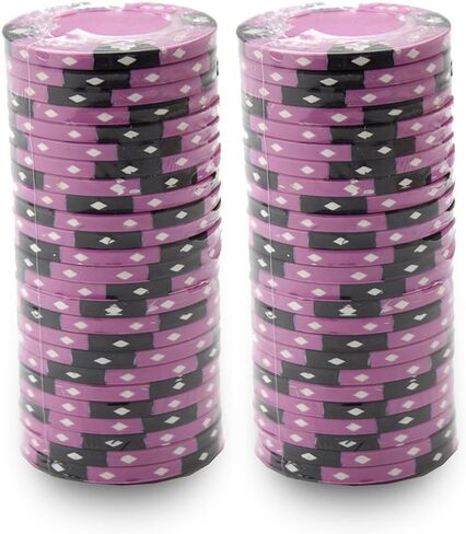 Brybelly 50 رقائق بوكر Pink Ace King مناسبة لطين مركب 14 جرام in Kuwait