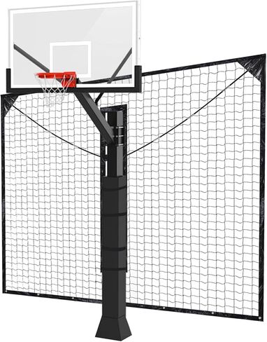 شبكة عودة كرة السلة شديدة التحمل للأعمدة المربعة 12FT X 10FT كرة السلة العودة ونظام الشبكة الدفاعية المقاومة للأشعة فوق البنفسجية، معدات تدريب حاجز كرة السلة in Kuwait