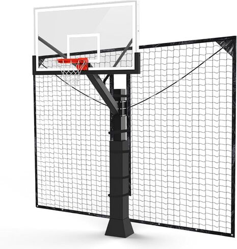 شبكة عودة كرة السلة شديدة التحمل للأعمدة المربعة 12FT X 10FT كرة السلة العودة ونظام الشبكة الدفاعية المقاومة للأشعة فوق البنفسجية، معدات تدريب حاجز كرة السلة in Kuwait