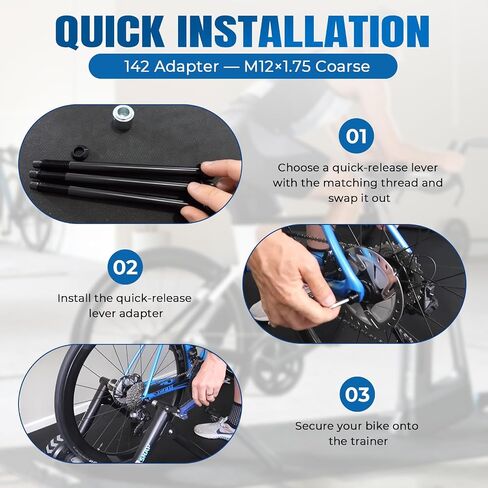 محول محور 12 × 142 مم متوافق مع Wahoo KICKR SNAP Trainer 12 مم × 142 مم مجموعة تركيب كاملة عالية القوة للدراجات in Kuwait