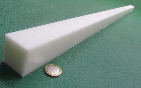 White HDPE (High Density Polyethylene) Rectangular Bar 1.50" (1-1/2") x 1.50" (1-1/2") x 48" 1 pc in Kuwait