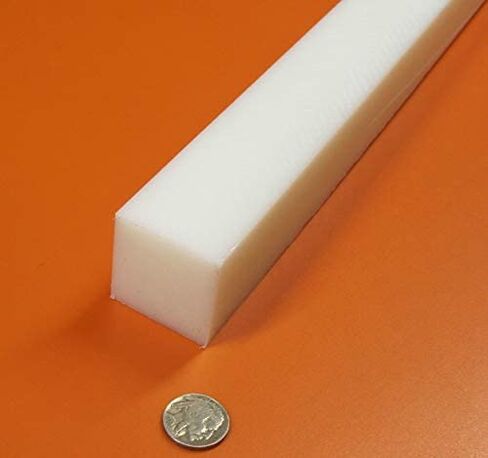 White HDPE (High Density Polyethylene) Rectangular Bar 1.50" (1-1/2") x 1.50" (1-1/2") x 48" 1 pc in Kuwait
