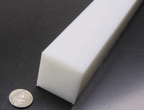 White HDPE (High Density Polyethylene) Rectangular Bar 1.50" (1-1/2") x 1.50" (1-1/2") x 48" 1 pc in Kuwait