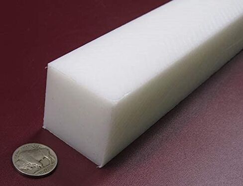 White HDPE (High Density Polyethylene) Rectangular Bar 1.50" (1-1/2") x 1.50" (1-1/2") x 48" 1 pc in Kuwait