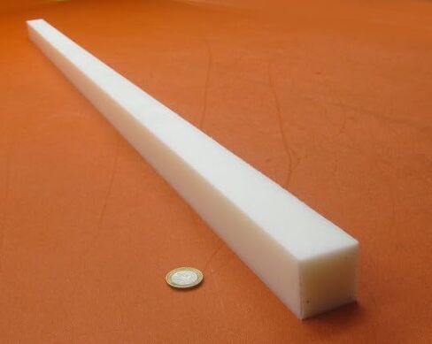 White HDPE (High Density Polyethylene) Rectangular Bar 1.50" (1-1/2") x 1.50" (1-1/2") x 48" 1 pc in Kuwait