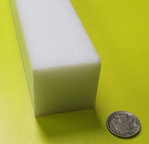 White HDPE (High Density Polyethylene) Rectangular Bar 1.50" (1-1/2") x 1.50" (1-1/2") x 48" 1 pc in Kuwait