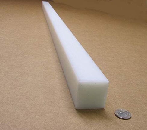 White HDPE (High Density Polyethylene) Rectangular Bar 1.50" (1-1/2") x 1.50" (1-1/2") x 48" 1 pc in Kuwait