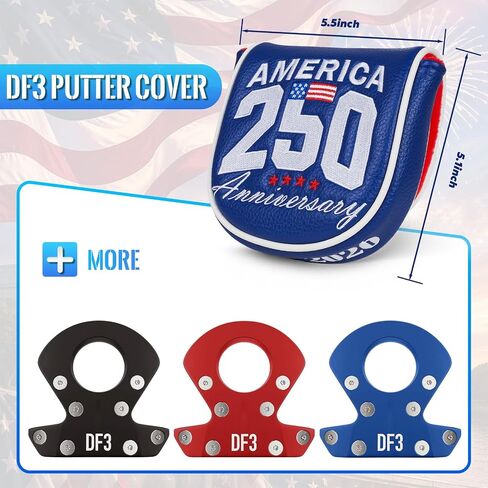 USA 250th Anniversary Golf Putter Cover for LAB DF3 Putter, Patriotic Style Premium Golf Club Head Covers, Magnetic Center Shaft Putter Headcover in Kuwait