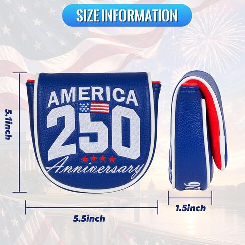 USA 250th Anniversary Golf Putter Cover for LAB DF3 Putter, Patriotic Style Premium Golf Club Head Covers, Magnetic Center Shaft Putter Headcover in Kuwait
