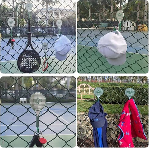 Tennis Court Fence Hanger – Multi Use Organizer for Clothes, Glasses, Keys, Hats & Rackets Green Colour Pack of 2 in Kuwait
