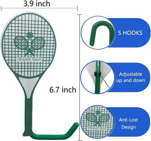 Tennis Court Fence Hanger – Multi Use Organizer for Clothes, Glasses, Keys, Hats & Rackets Green Colour Pack of 2 in Kuwait