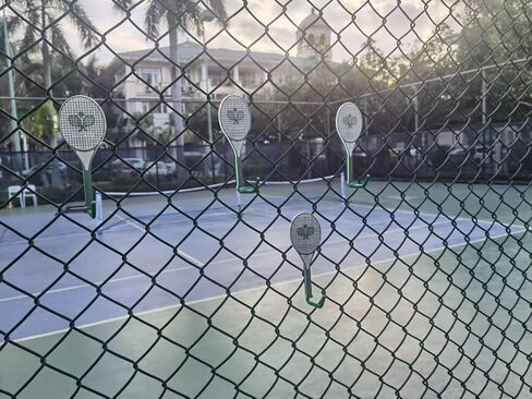 Tennis Court Fence Hanger – Multi Use Organizer for Clothes, Glasses, Keys, Hats & Rackets Green Colour Pack of 2 in Kuwait