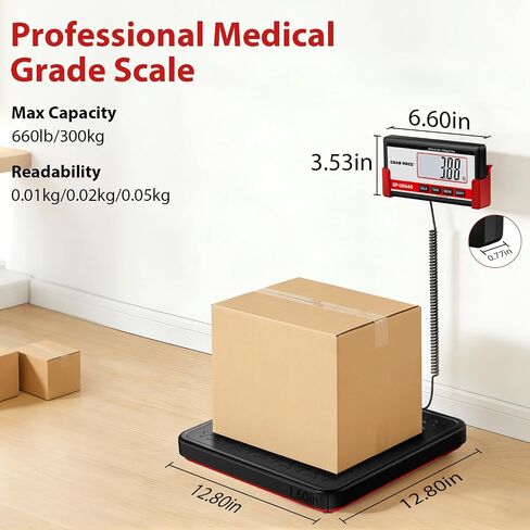 مقياس الطبيب الرقمي GRAM PRES، ميزان أرضي طبي لوزن الجسم، حد 660 رطل، مقياس وزن احترافي مع منصة من الفولاذ المقاوم للصدأ in Kuwait