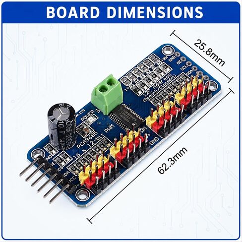 2 Packs PCA9685 Servo Motor Driver, 16-Channel 12-Bit PWM Controller I2C Module, IIC Breakout Board for Robotics, Compatible with Arduino Projects in Kuwait