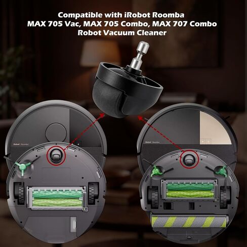 Replacement Front Wheel Caster Assembled Part for iRobot Roomba MAX 705, MAX 705 Combo, MAX 707 Combo, RVH-Y1, RCE-Y1, W155020, W155040, W155060, X185000, X185020 Vac & Combo Mop Robot Vacuum Cleaner in Kuwait
