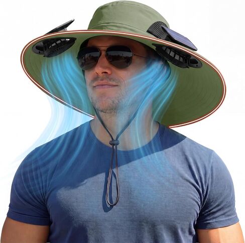Solar Fan Hat with Steel Brim for Men Women UPF 50+ Garden Outdoor Fishing Beach Essential in Kuwait