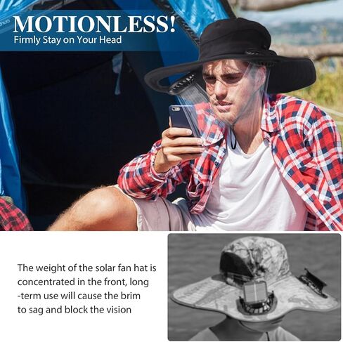 Sun Hat with Fan Men Foldable Hiking Hat UV Protection for Camping Garden in Kuwait