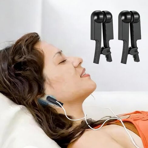 1 Pair Black Ear Clip Electrode Double-Sided Rubber Head for Ten-s 7000 & C-E-S Stimulation, Comfortable Reusable Ear Clip Accessory in Kuwait