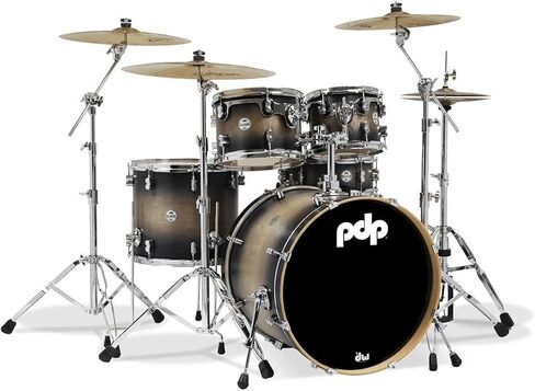 Pdp Concept Series 5Piece Maple Shell Pack W/ 22" Bass Drum & Chrome Hardware - Satin Charcoal Burst in Kuwait