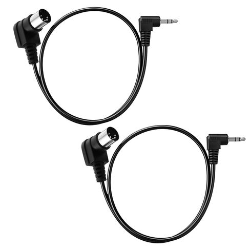 2 قطعة كابل TRS 3.5 مم MIDI، كابل ذكر 6.35 مم ذكر إلى MIDI Din 5Pin ذكر، 0.5 متر/20 بوصة بزاوية طويلة MIDI إلى 3.5 مم كابلات TRS مستقيمة من النوع A 5 Pin Din مع مقابس صغيرة جدًا in Kuwait