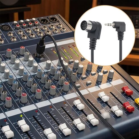 2 قطعة كابل TRS 3.5 مم MIDI، كابل ذكر 6.35 مم ذكر إلى MIDI Din 5Pin ذكر، 0.5 متر/20 بوصة بزاوية طويلة MIDI إلى 3.5 مم كابلات TRS مستقيمة من النوع A 5 Pin Din مع مقابس صغيرة جدًا in Kuwait