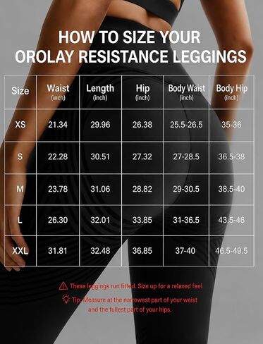Orolay طماق مقاومة 7/8 طماق مع أشرطة مقاومة مدمجة في طماق عالية الضغط للنساء للتحكم في البطن in Kuwait