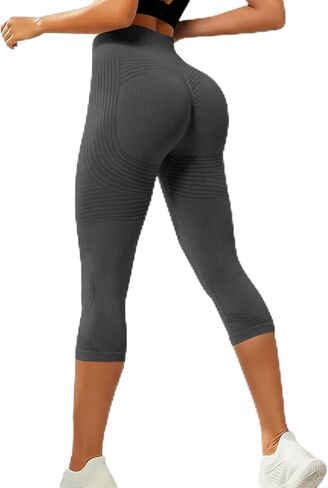 High Waisted Compression Shaping Leggings for Women, Tummy Control Anti-Cellulite Yoga Pants, Seamless Sculpting Tights in Kuwait