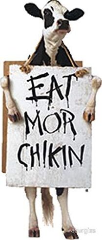 Eat Mor Chikin - Sticker Graphic - Auto, Wall, Laptop, Cell, Truck Sticker for Windows, Cars, Trucks in Kuwait