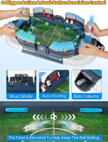 طاولة كرة قدم كبيرة لكأس العالم 2026 مع تسجيل تلقائي للأطفال لعبة كرة القدم 6 كرات كرة قدم صغيرة تفاعلية لعبة كرة القدم للأولاد والبنات من سن 3 إلى 12 هدية عيد ميلاد in Kuwait