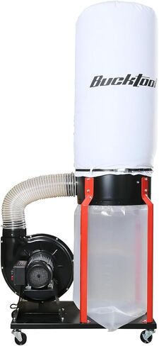 مجمع الغبار Bucktool 1-1/2HP، مجمع الغبار 1100 CFM للأعمال الخشبية بقاعدة متحركة in Kuwait