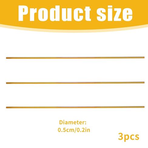 3 Pcs Gallery Rails for Shelves Aluminum 1/5" Diameter 11.8" Length Shelf Rail for Glass Display Cabinet and Gallery Spindle Replacement in Kuwait
